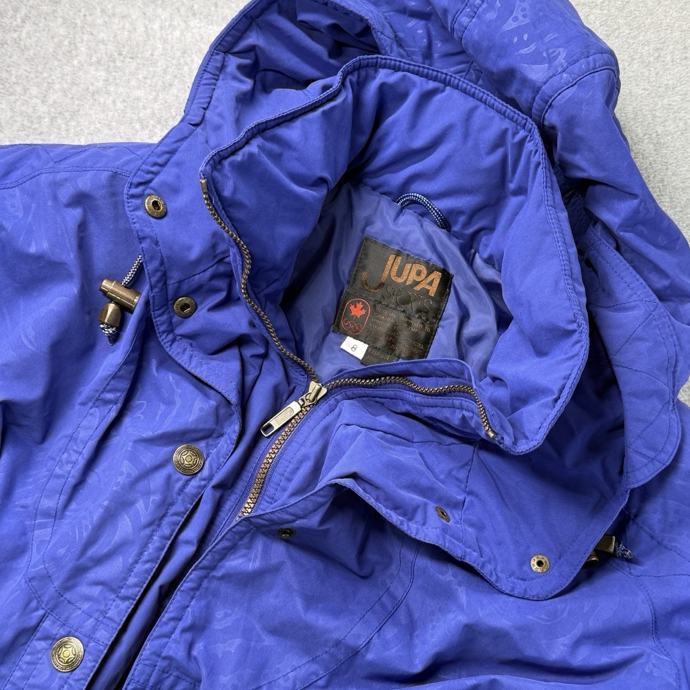 Vintage 90s Jupa Sports Ski Snowboard Jacket Blue‎ Hooded Canada Olympic Sz 8